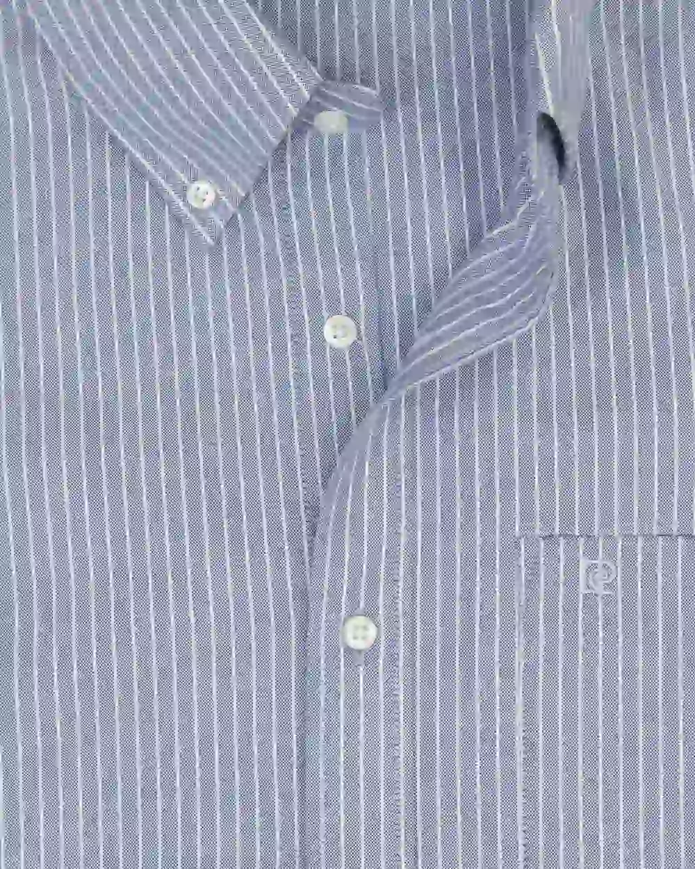 Camisa vestir rayada slim fit manga larga azul