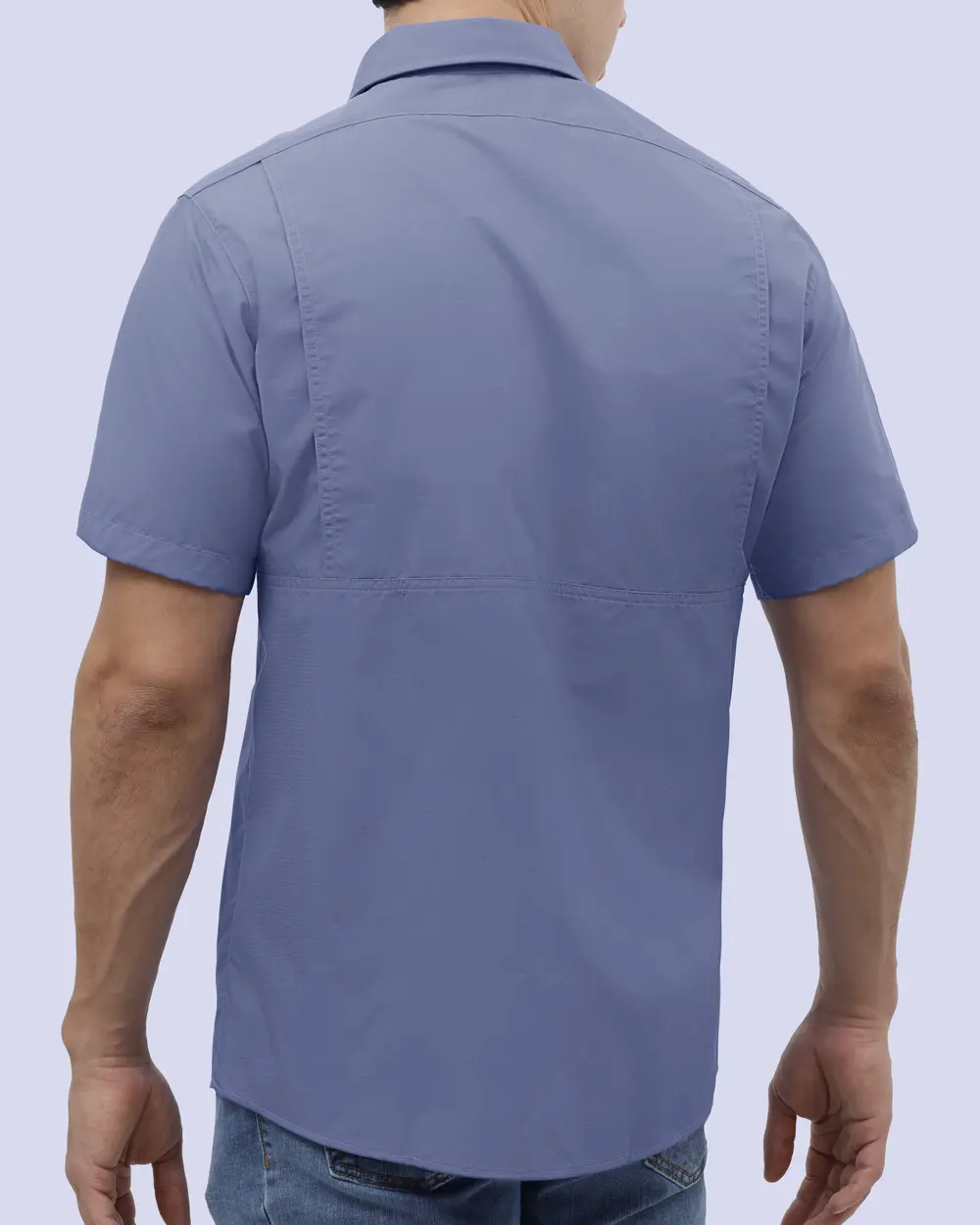 Camisa casual performance lila manga corta slim fit