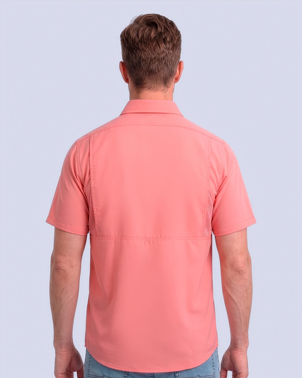 Camisa casual performance manga corta coral