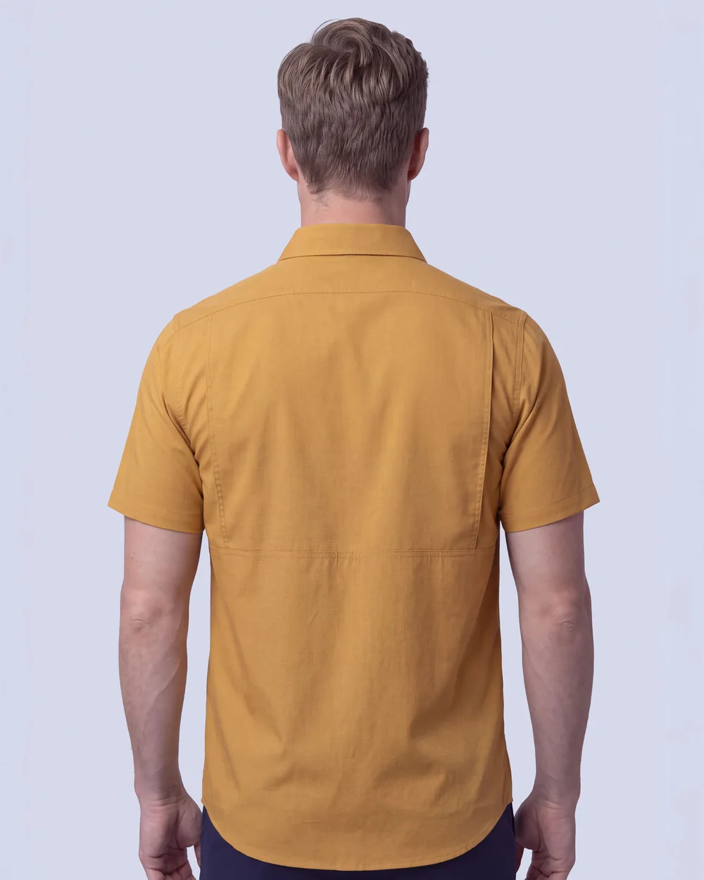 Camisa casual performance manga corta amarilla