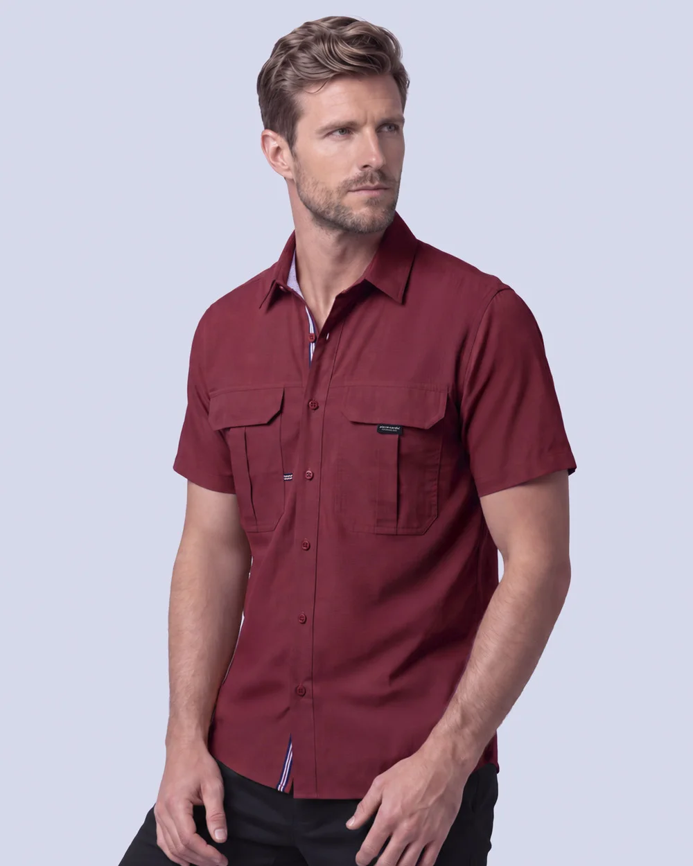 Camisa casual performance manga corta roja