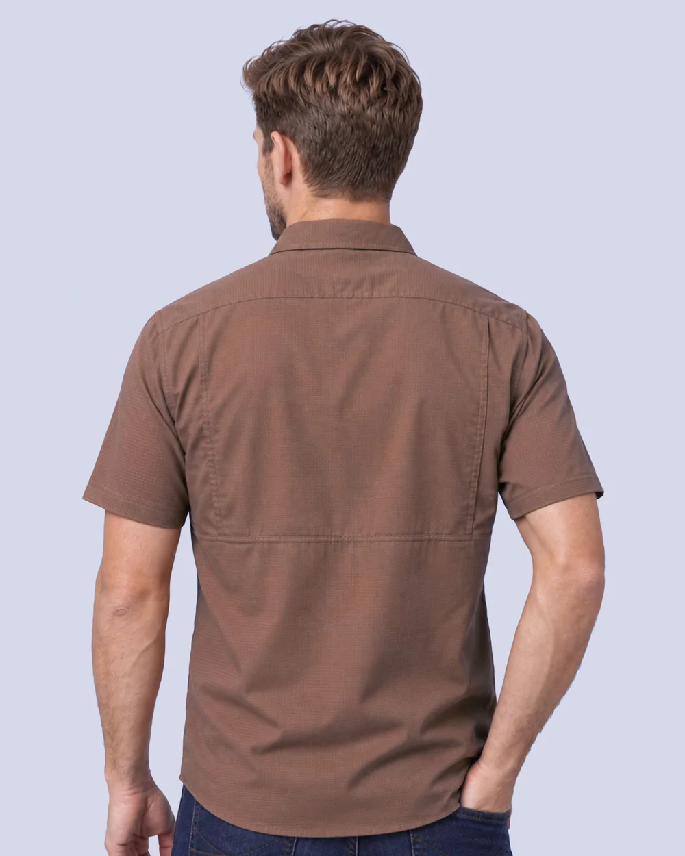 Camisa casual performance manga corta café
