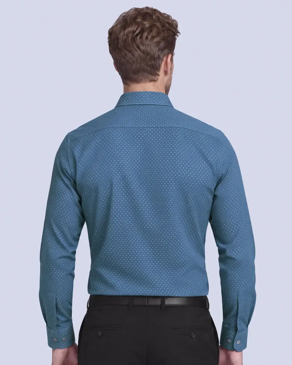Camisa vestir de rayas blancas slim fit manga larga verde