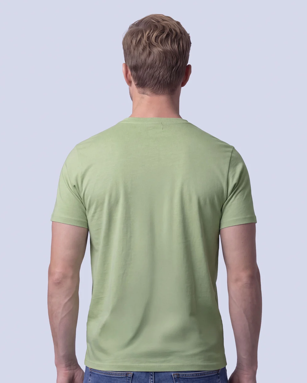 Camiseta cuello redondo lisa manga corta verde