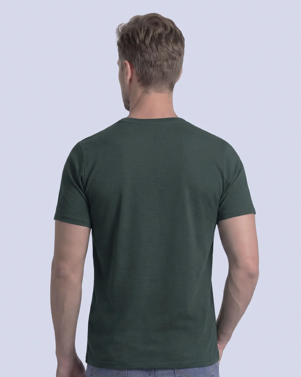 Camiseta cuello redondo diseño slim fit manga corta verde