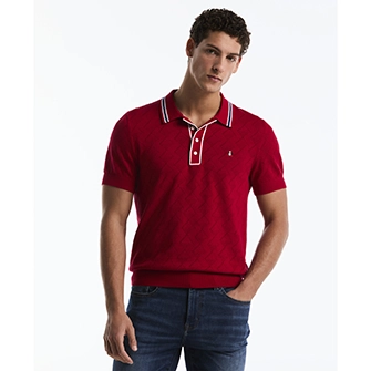 Polo moda tipo sweaters en manga corta roja