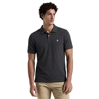 Polo basica lisa pique manga corta gris
