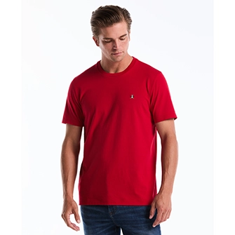 Camiseta moda lisa algodón manga corta roja