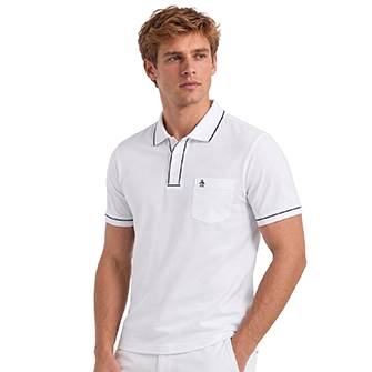 Polo earl™ básica lisa interlock manga corta negra