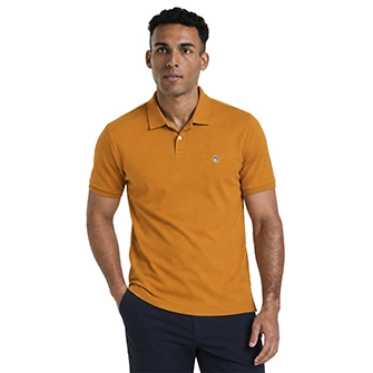 Polo moda interlock jersey manga corta mostaza