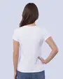 Camiseta lisa cuello v manga corta blanco puro