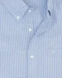Camisa vestir de rayas blancas slim fit manga larga celeste