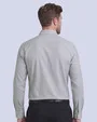 Camisa vestir rayada slim fit manga larga gris