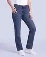 Jeans levanta pompa tiro alto con un botón estilo recto 461 azul claro