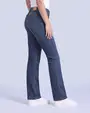 Jeans levanta pompa tiro alto con un botón estilo recto 461 azul claro