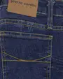 Jeans levanta pompa tiro alto con un botón estilo recto 461 azul claro