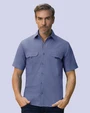 Camisa casual performance lila manga corta slim fit