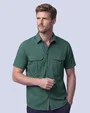 Camisa casual performance manga corta verde
