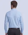 Camisa de vestir slim fit celeste piqué premium bambú stretch