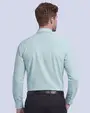 Camisa de vestir slim fit menta piqué premium bambú stretch