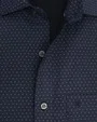 Camisa vestir de rayas blancas slim fit manga larga azul