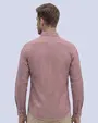 Camisa casual slim fit manga larga lino vino