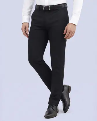 Pantalón de vestir slim fit negro cooling comfort manhattan