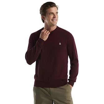 Sweater formal en manga larga en color vino