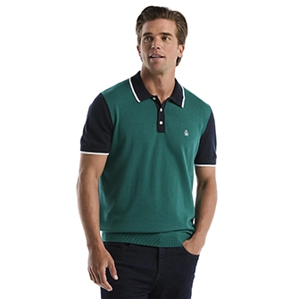Polo moda tipo sweater en manga corta en color verde