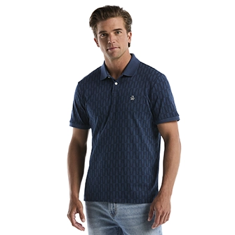 Polo moda diseño piqué manga corta azul