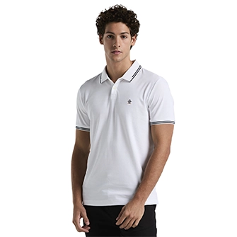 Polo moda interlock manga corta blanca con detalles