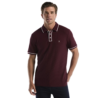 Polo earl™ moda lisa interlock manga corta vino