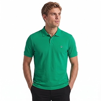 Polo moda lisa interlock manga corta negra