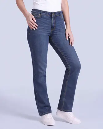 Jeans levanta pompa tiro alto con un botón estilo recto 461 azul claro