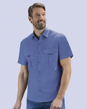 Camisa casual performance manga corta celeste