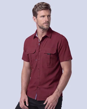 Camisa casual performance manga corta roja