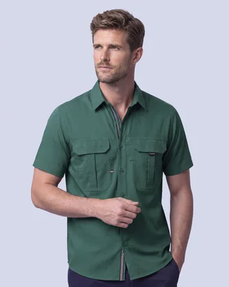 Camisa casual performance manga corta verde
